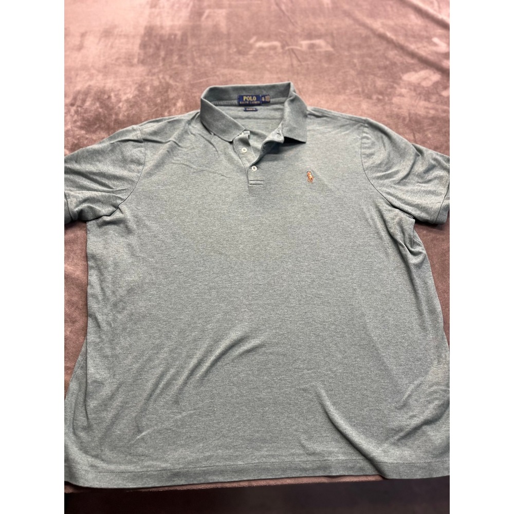 Polo Ralph Lauren Mens XL‎ Classic Fit Heather Green Short Sleeve Polo Shirt